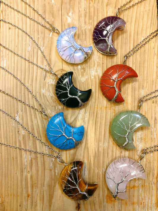 Silver Plated Moon Necklace