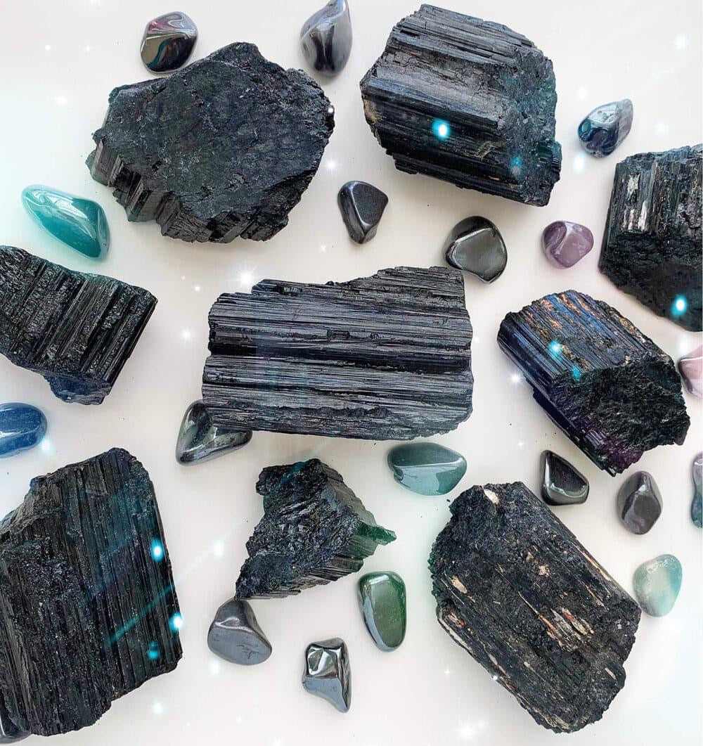 Rough Black Tourmaline Specimens