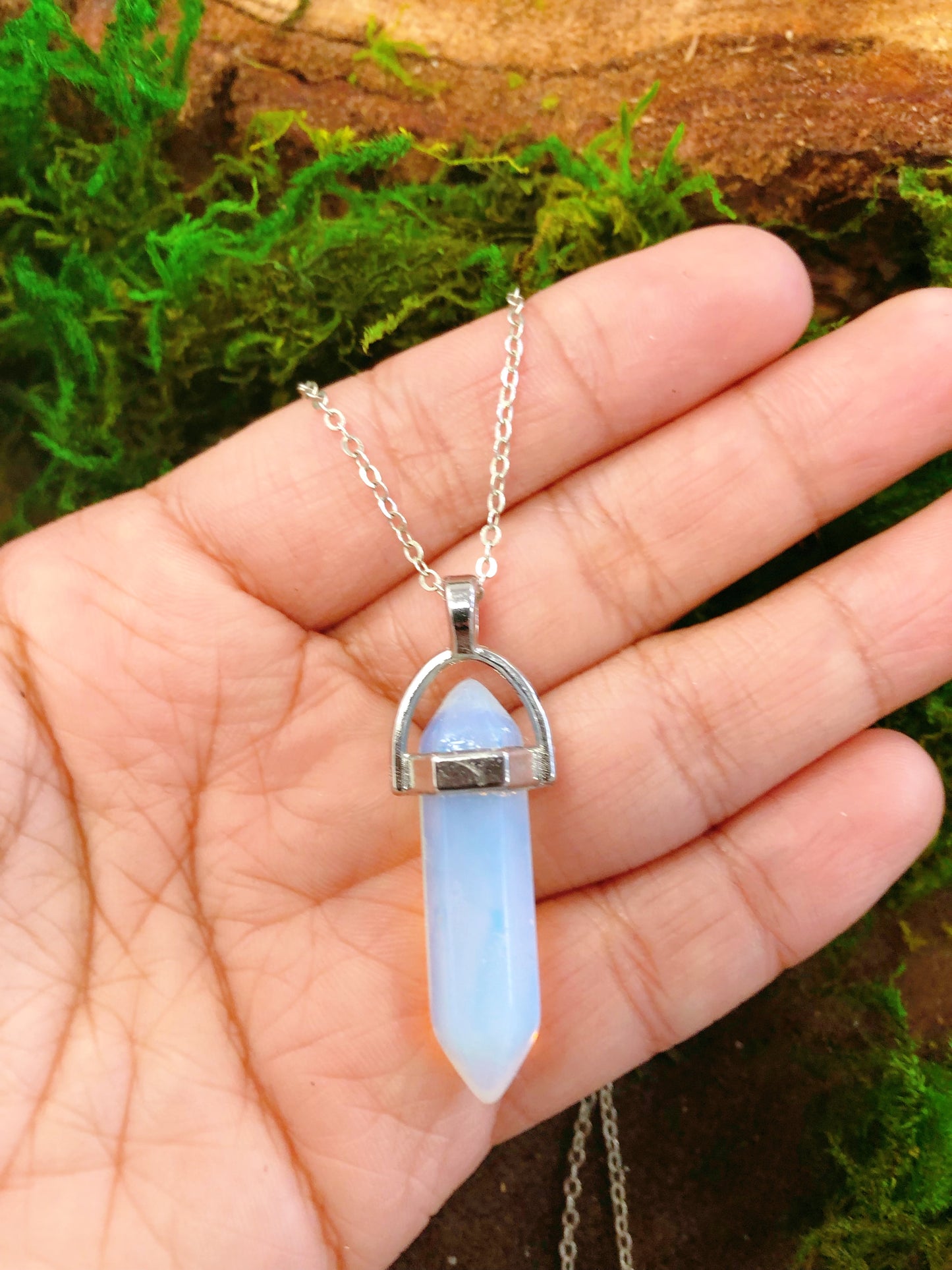 Double Terminated Crystal Point Necklaces