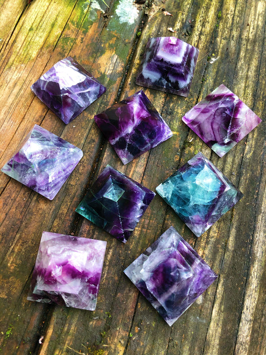 Rainbow Fluorite Pyramid