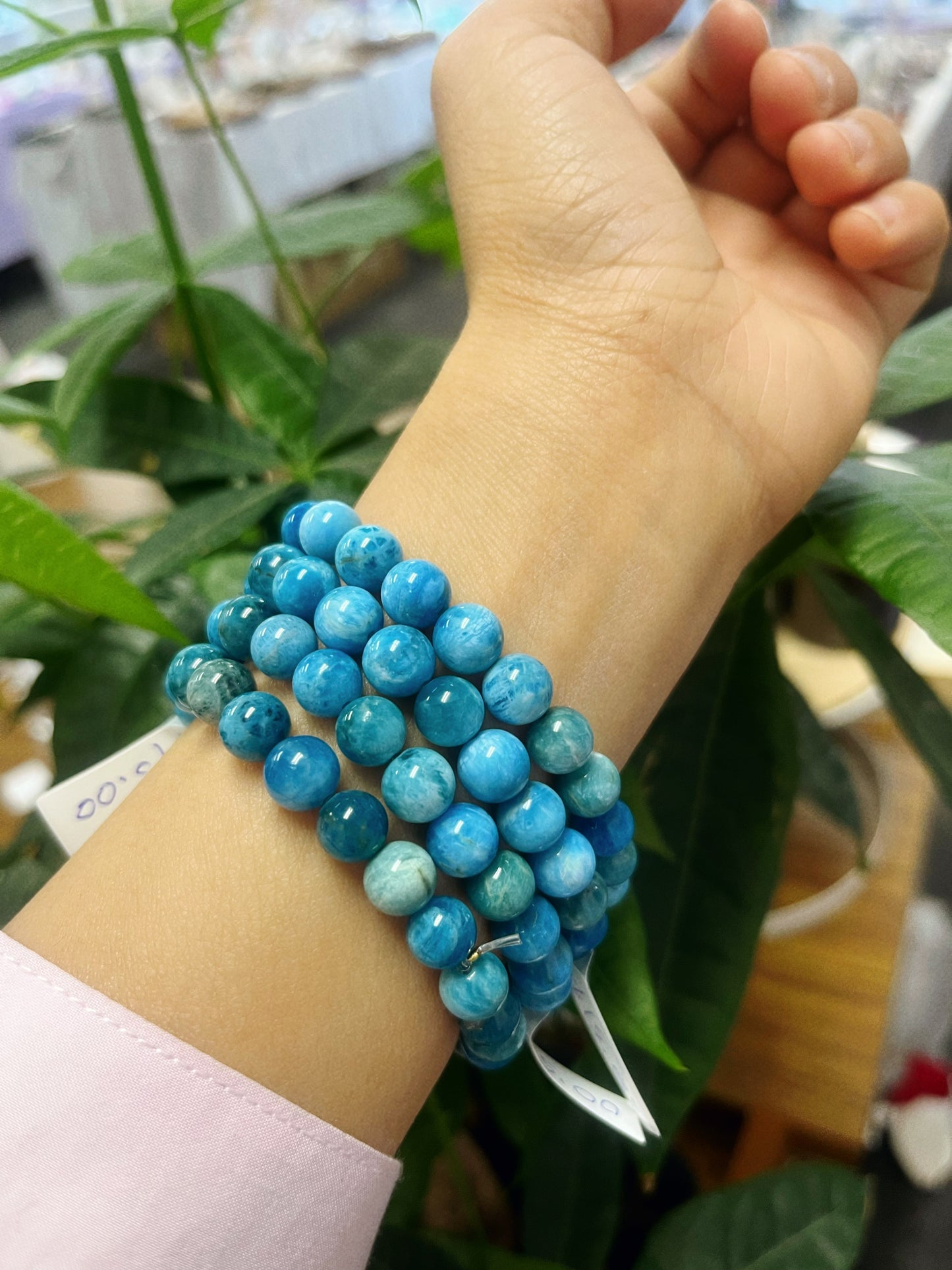 Blue Apatite Bead Bracelets