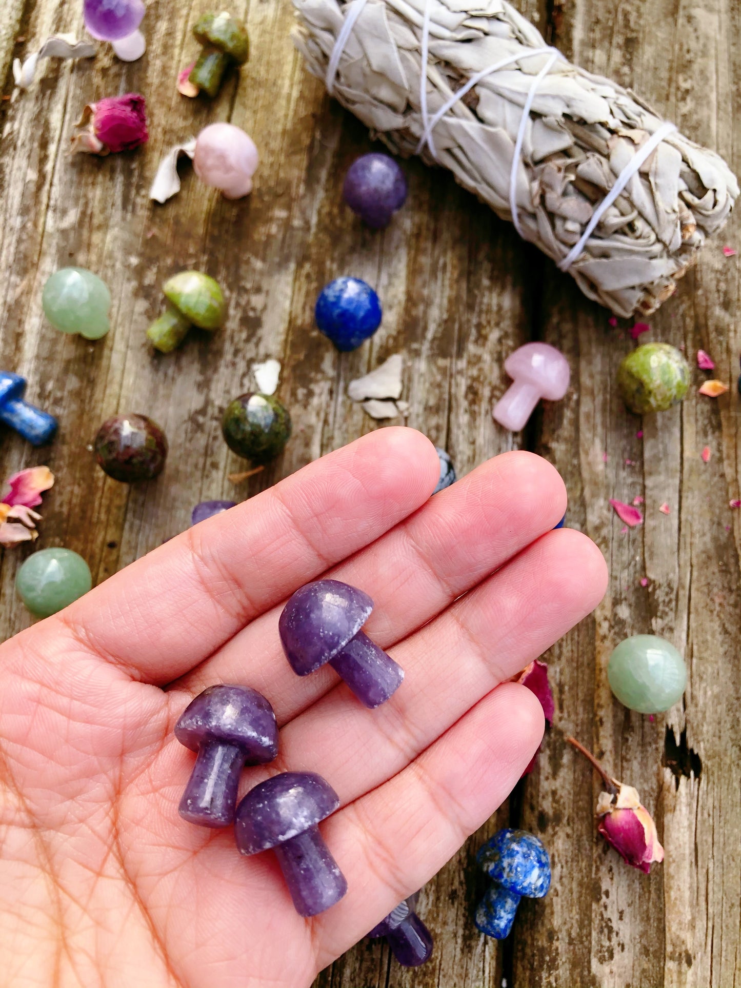 Blue Fluorite Mushroom Necklace