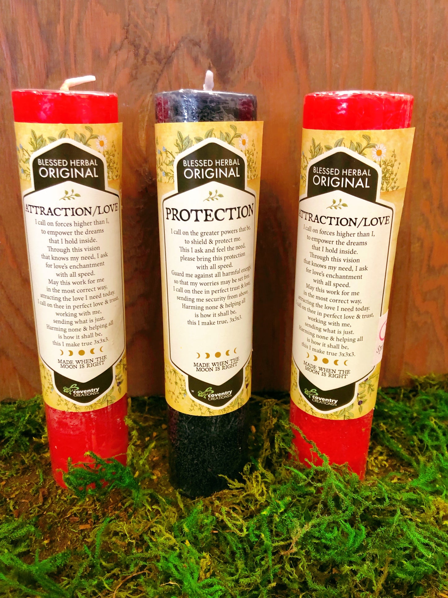 Intention candle Blessed Herbal Pillar Candles