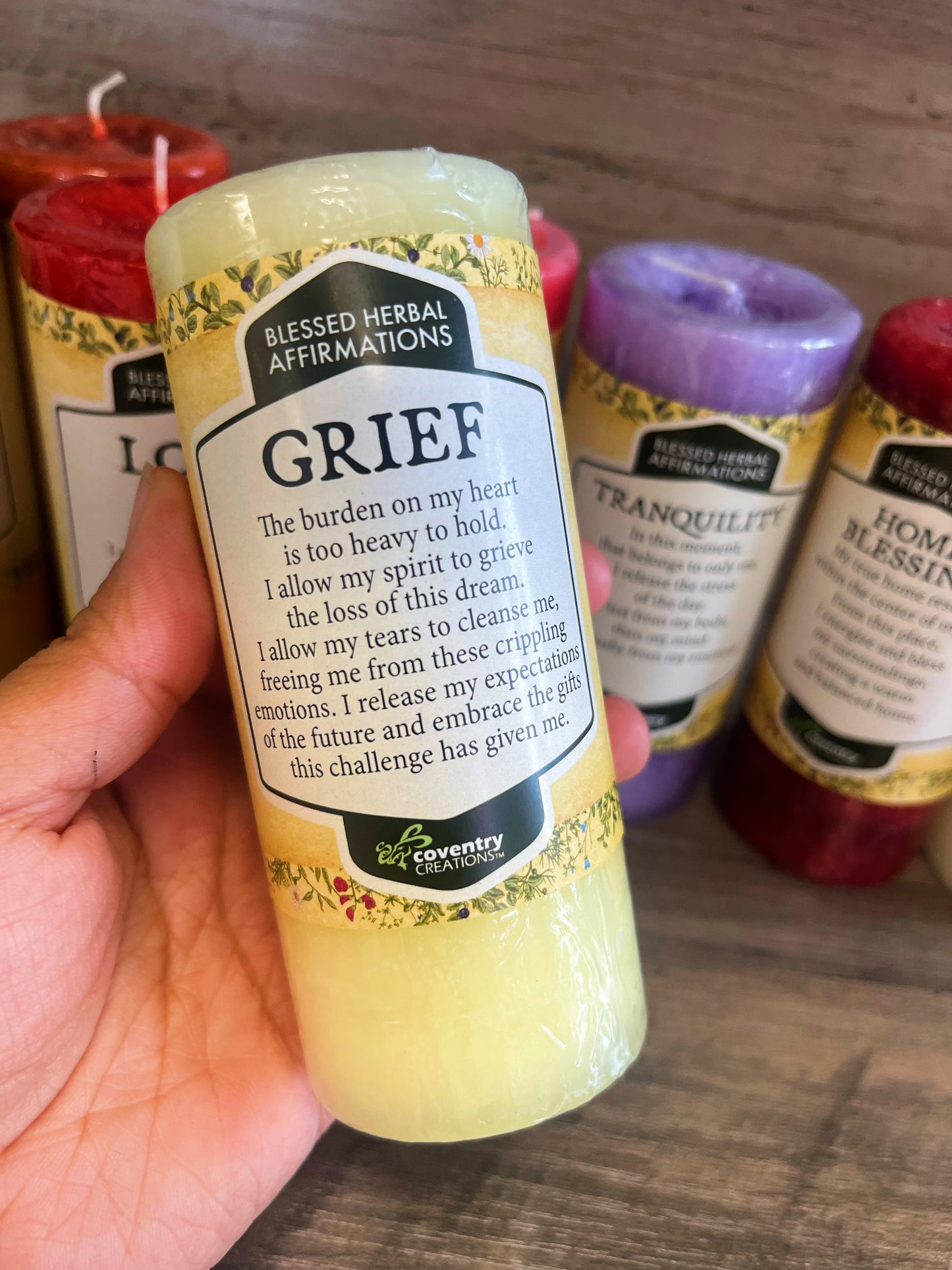 Herbal Affirmation Candles 4”