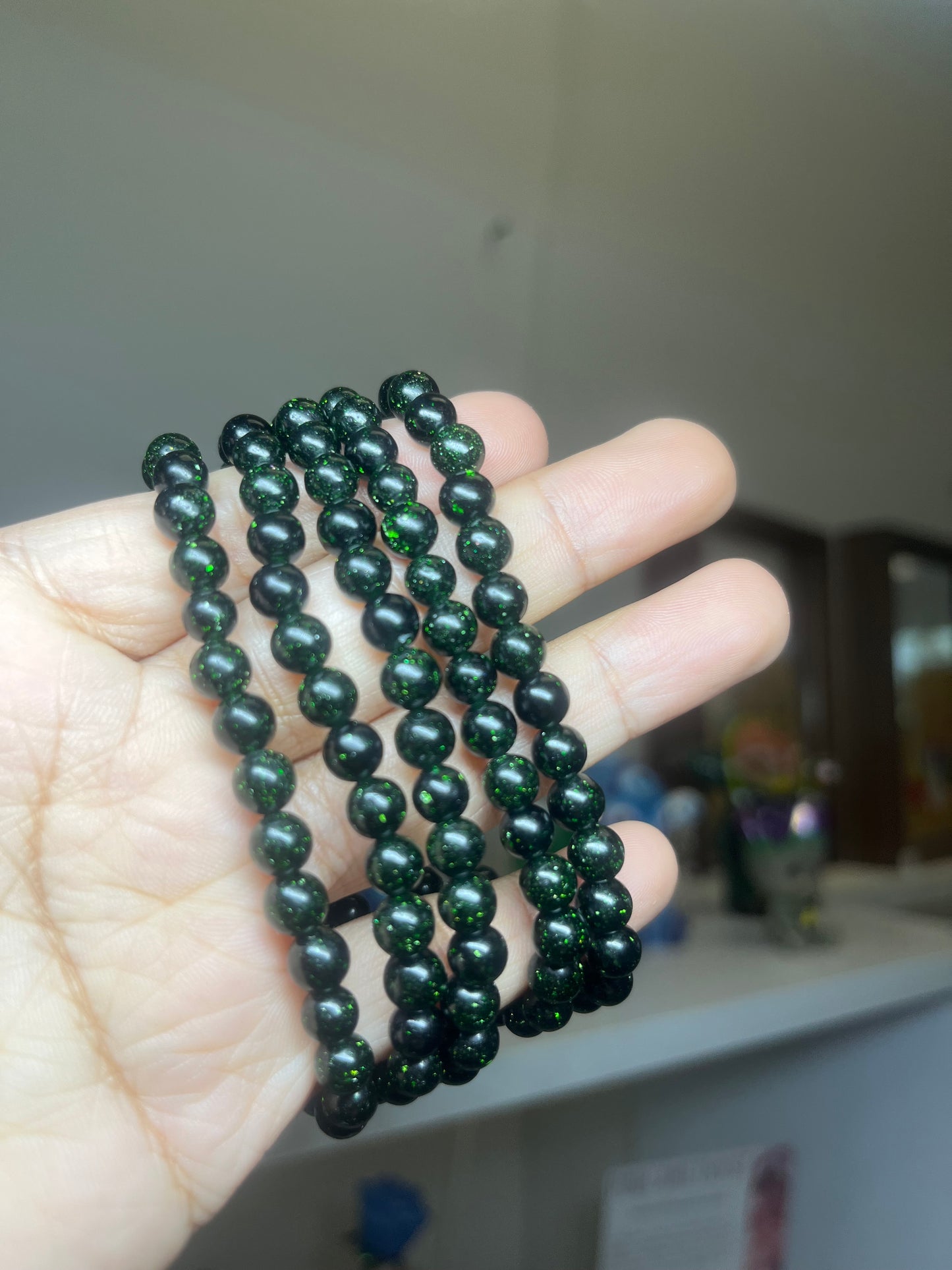 Green Goldstone Bracelet