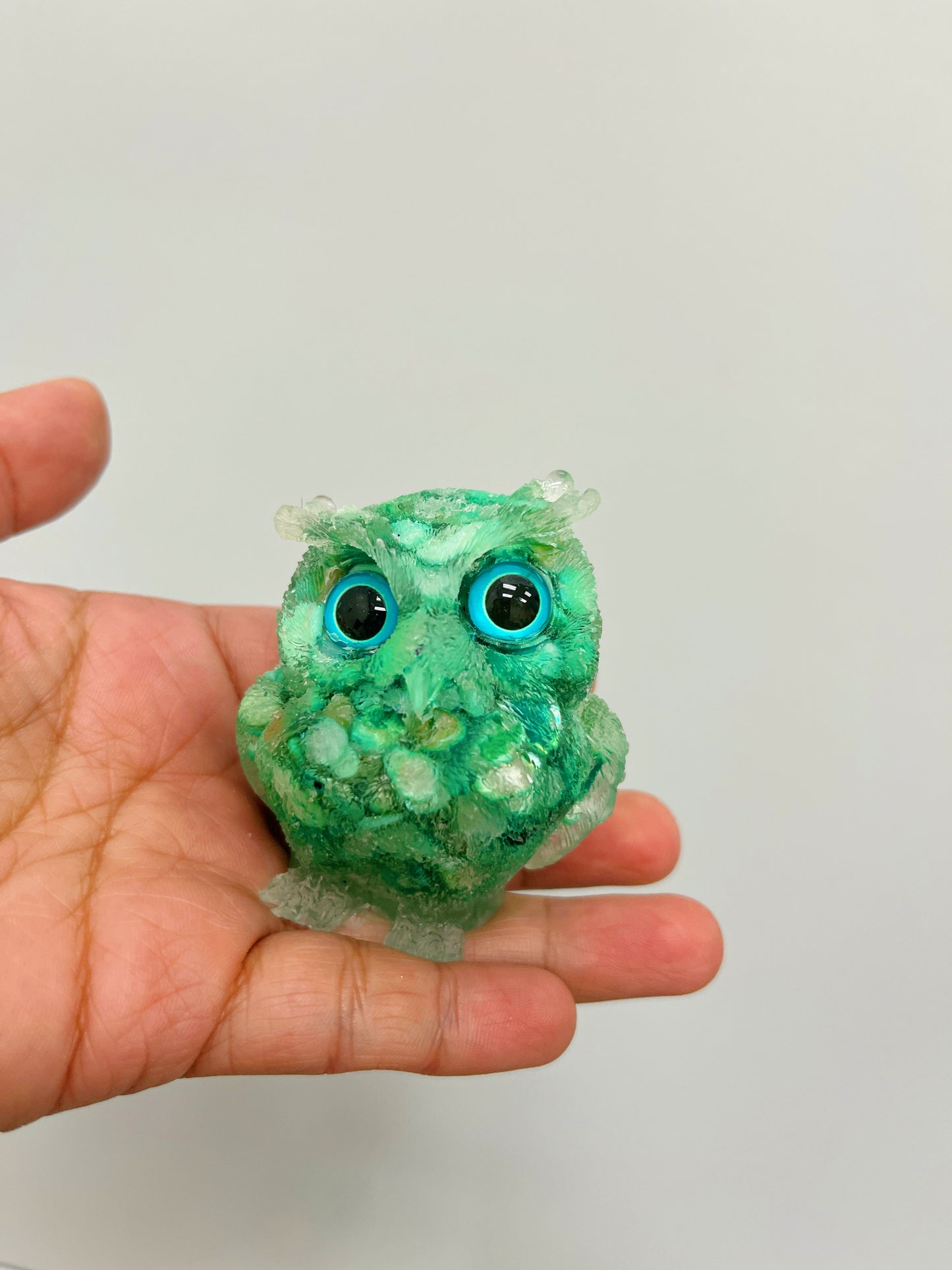 Owl Crystal Chips Resin Owl handmade