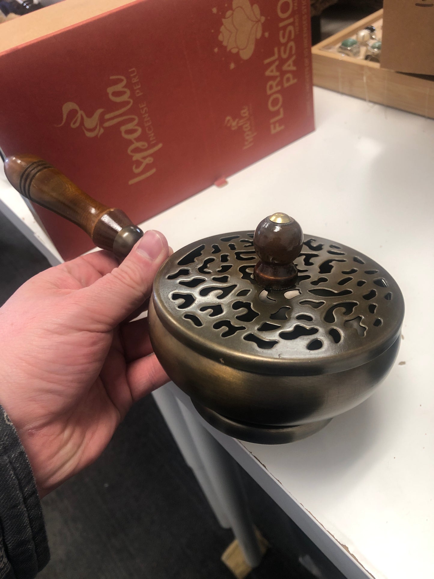 Bronze Metal Finish Burner with Handle