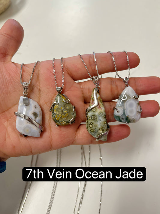 7th Vein Ocean Jade Handmade Necklace