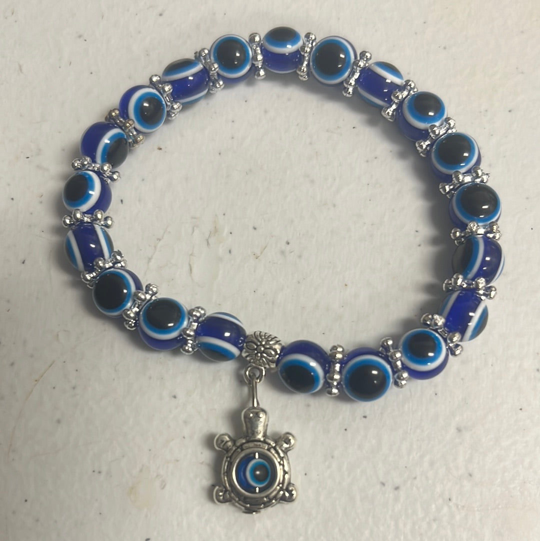 Plastic Bead Evil Eye Bracelets