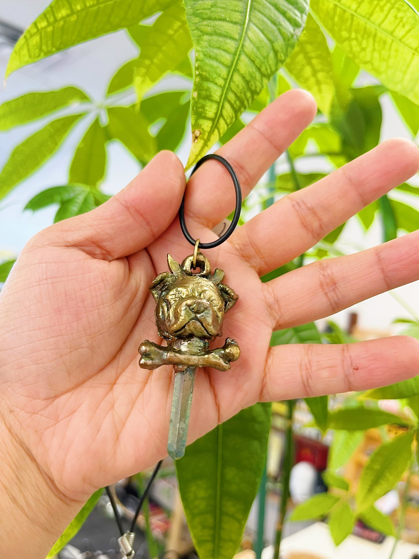 Dog Aura Quartz Necklace