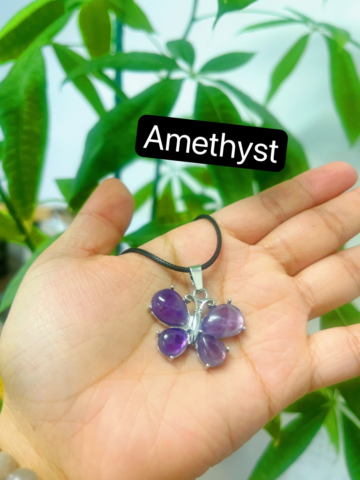 Amethyst Butterfly Necklace