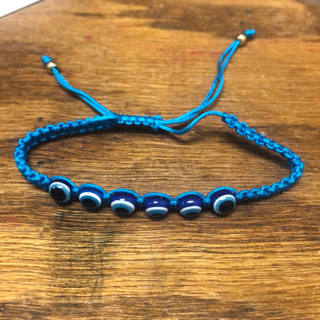 Multi Color Braided Evil Eye Bracelets