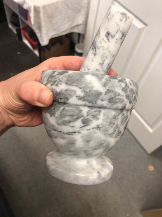 White Marble Mortar and Pestle