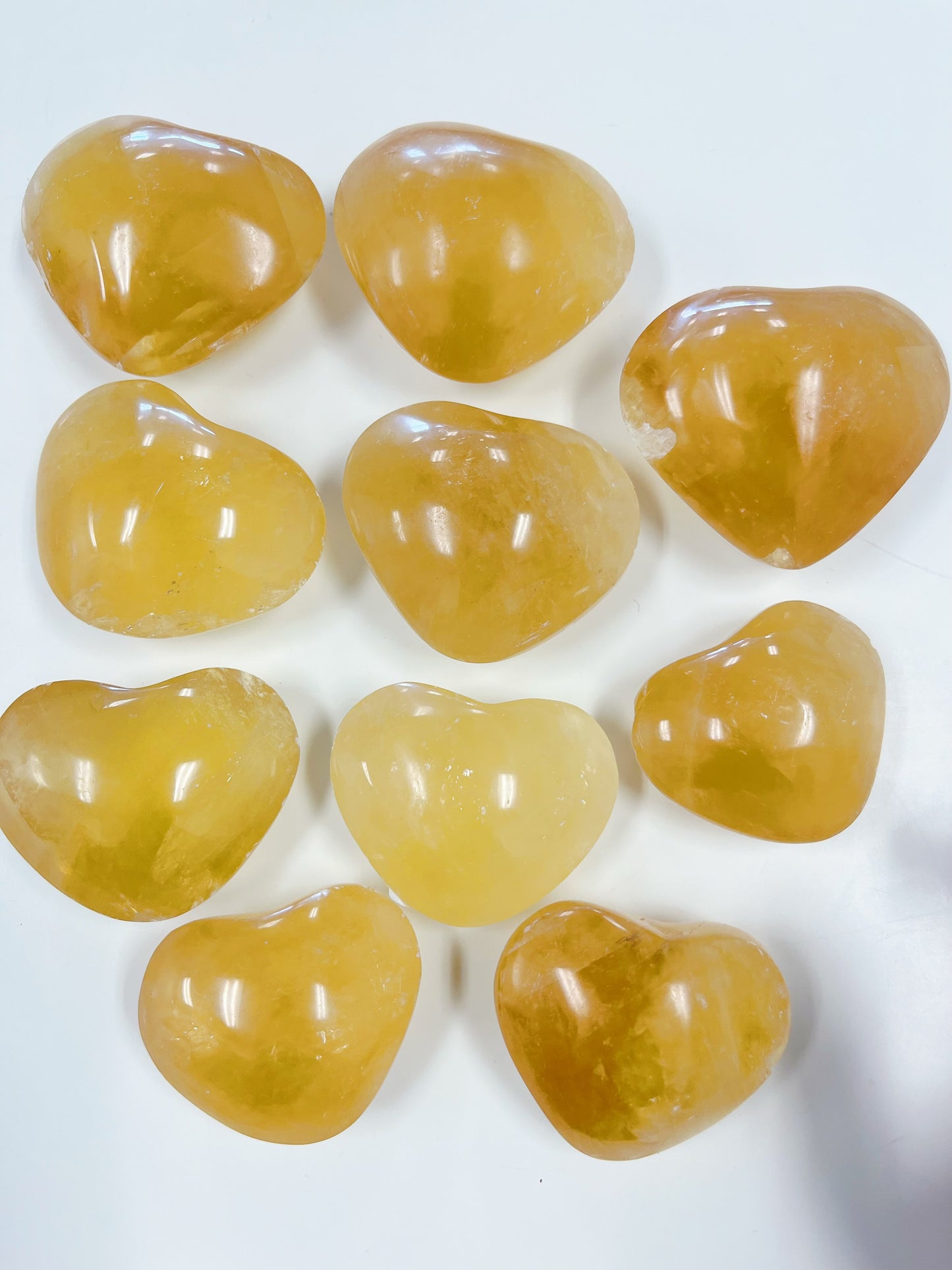 Honey Calcite Hearts