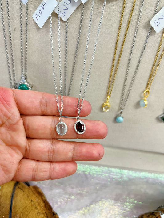 Garnet and Aquamarine Necklace