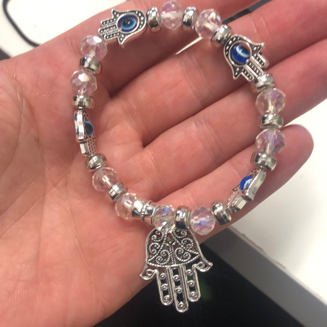 K9 Crystal Evil Eye Hamsa Hand Bracelet