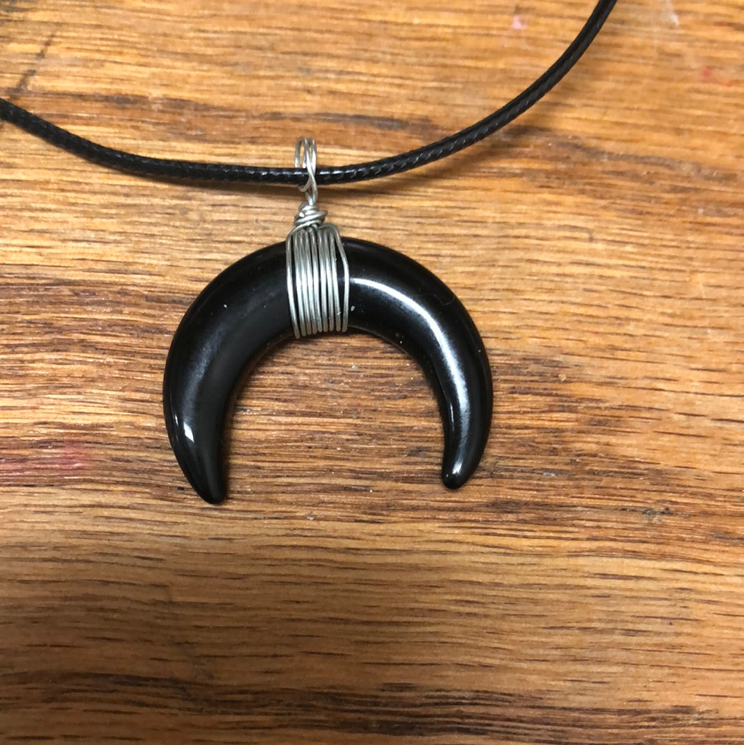 Downward Crescent Moon Necklace