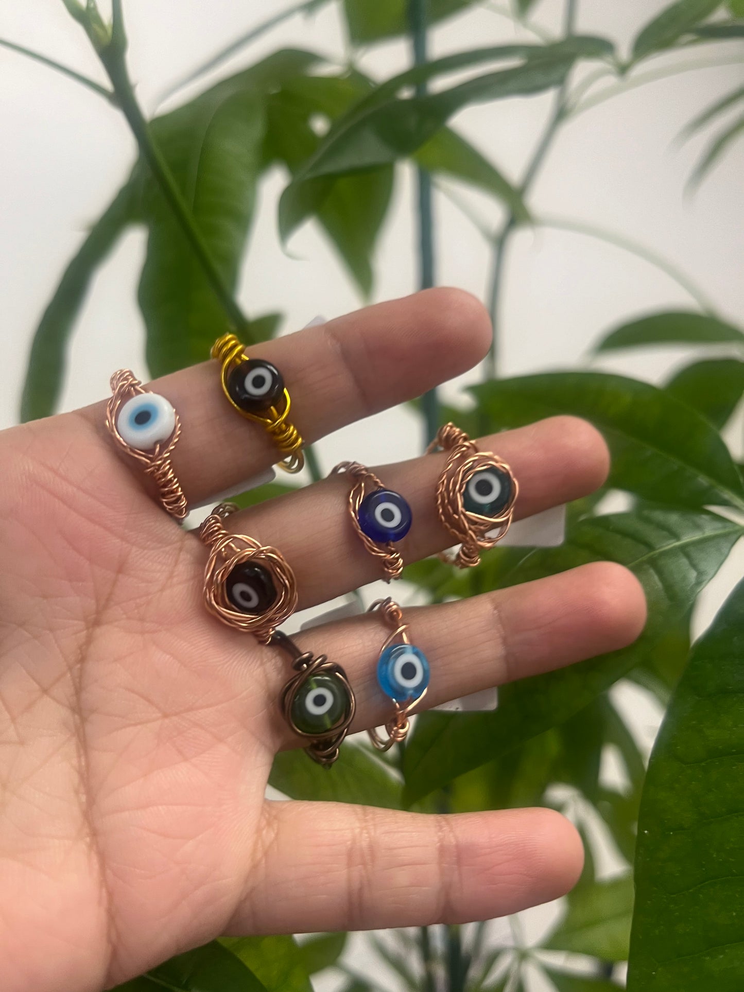 Hand Wrapped Evil Eye Ring