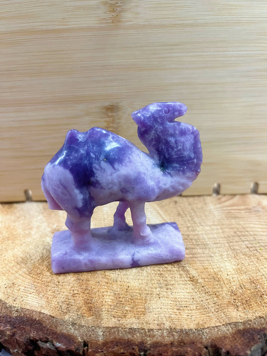 Camel Lepidolite Carving