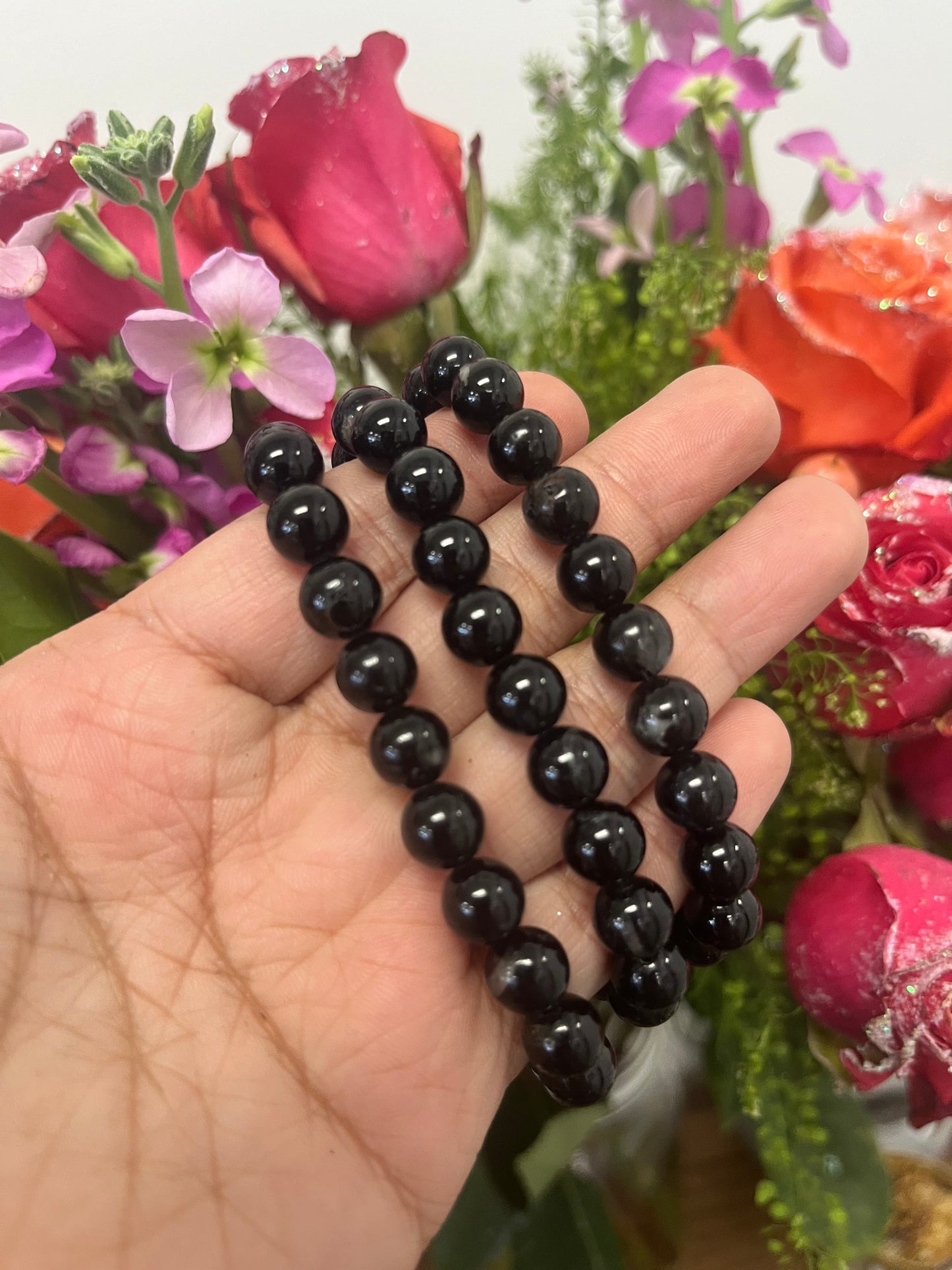 Black Tourmaline Beaded Bracelets