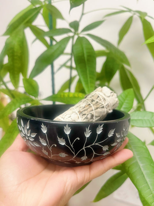 Lotus Flower Soap Stone Smudge Bowl