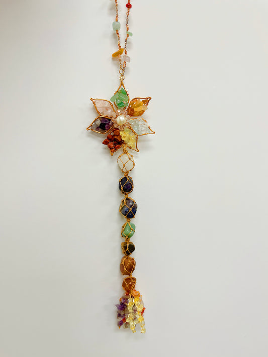 7 chakra Sun Catcher wire wrapped