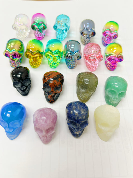 Glass and Gemstone Skulls