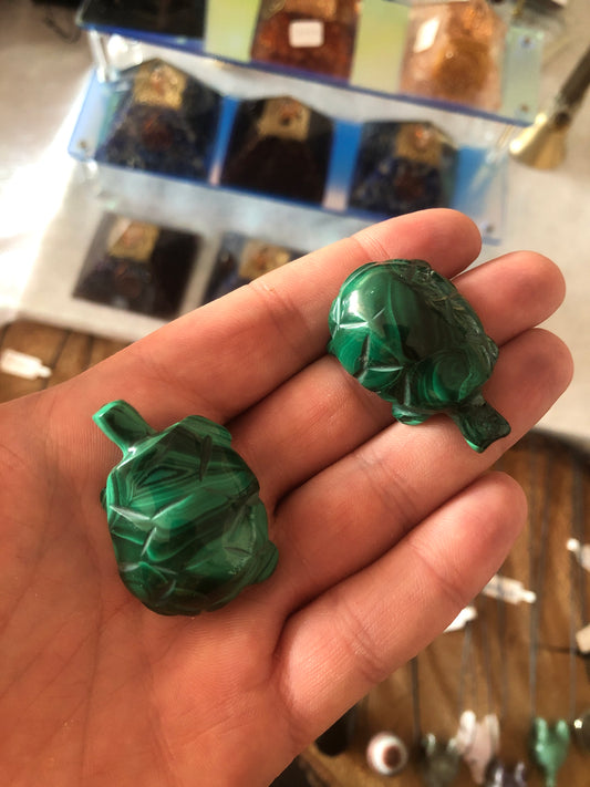 Malachite Turtle Carving