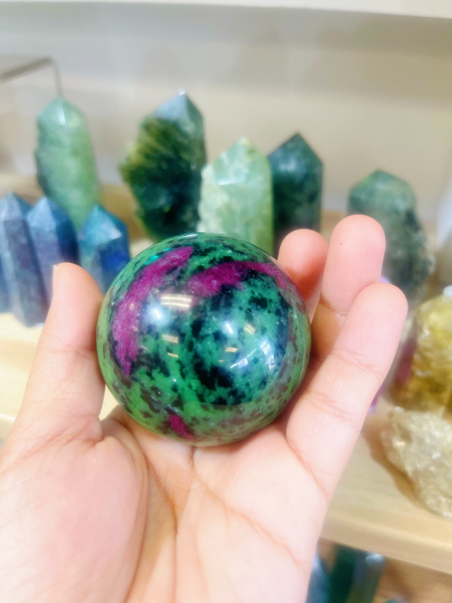 Ruby Zoisite Sphere