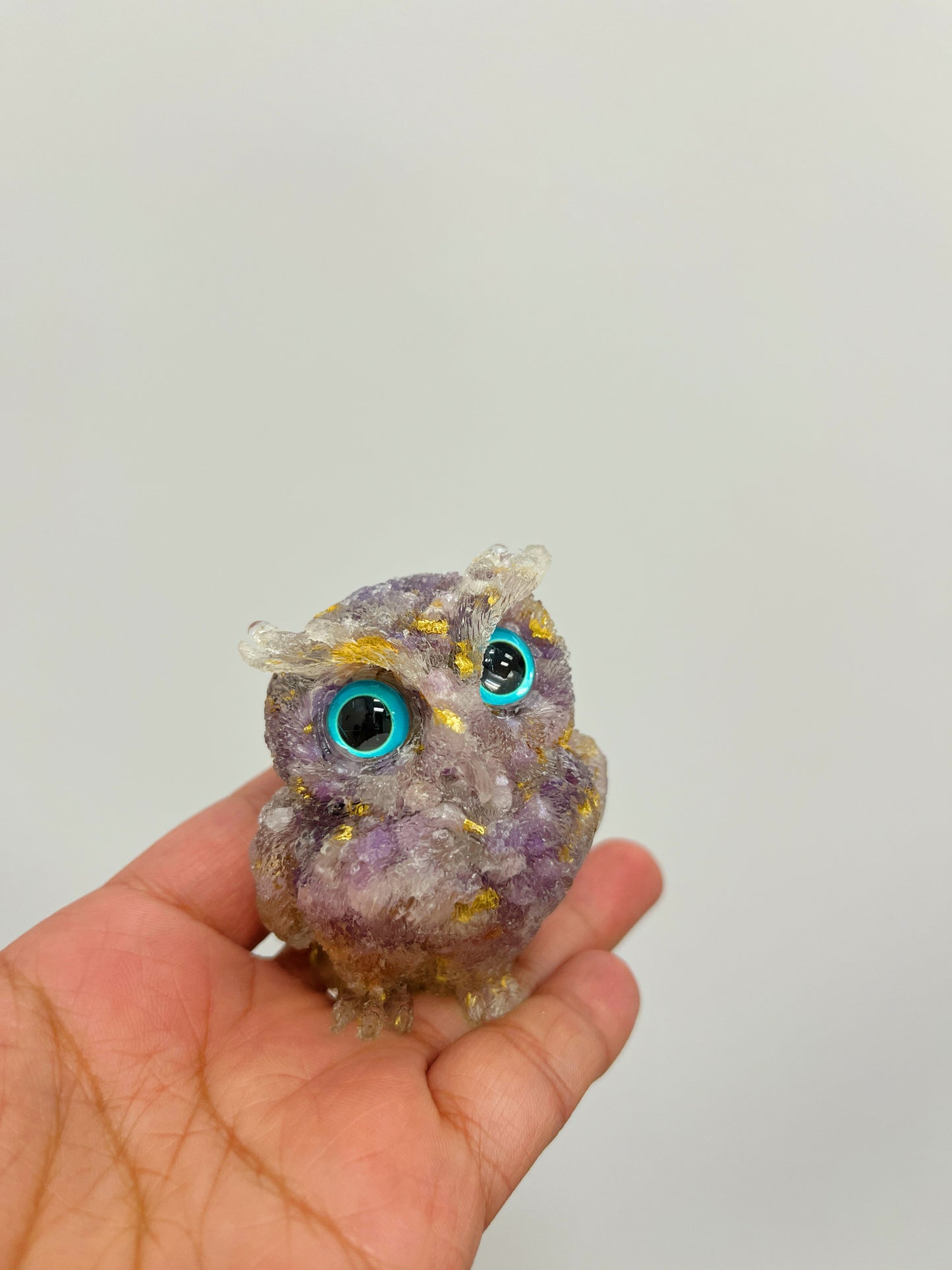 Owl Crystal Chips Resin Owl handmade