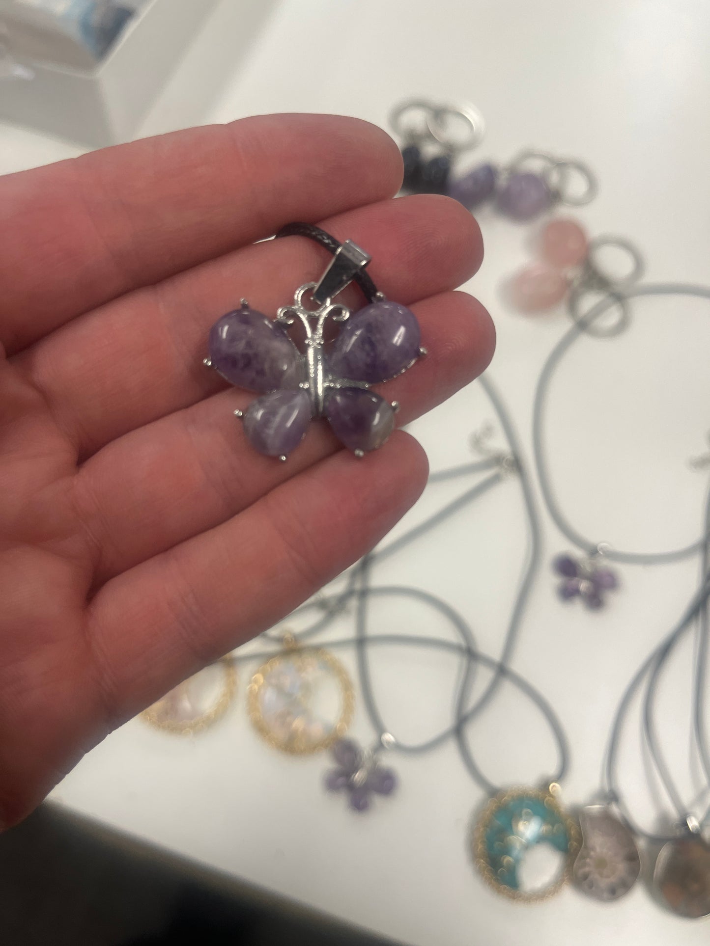 Amethyst Butterfly Necklace