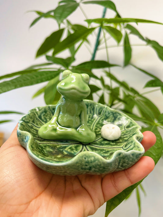 Frog on Lily Pad Incense Stick Holder