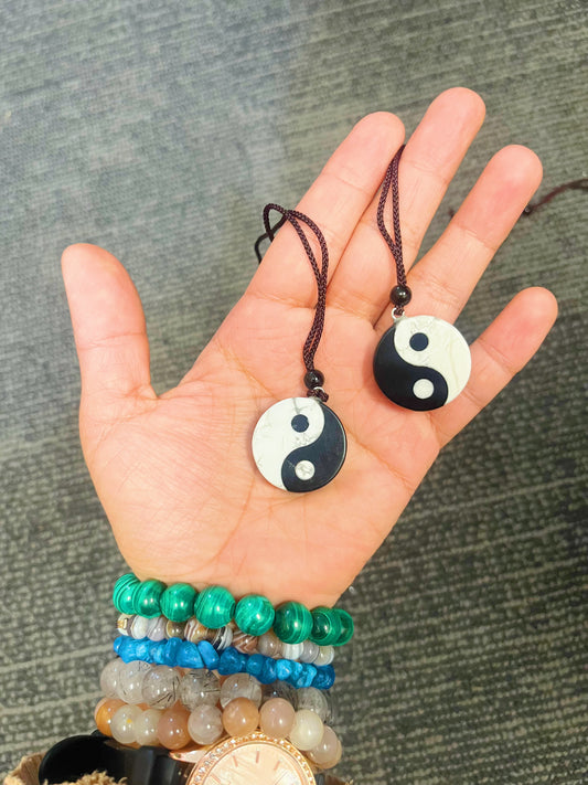 Yang Yang Obsidian and Howlite Necklace