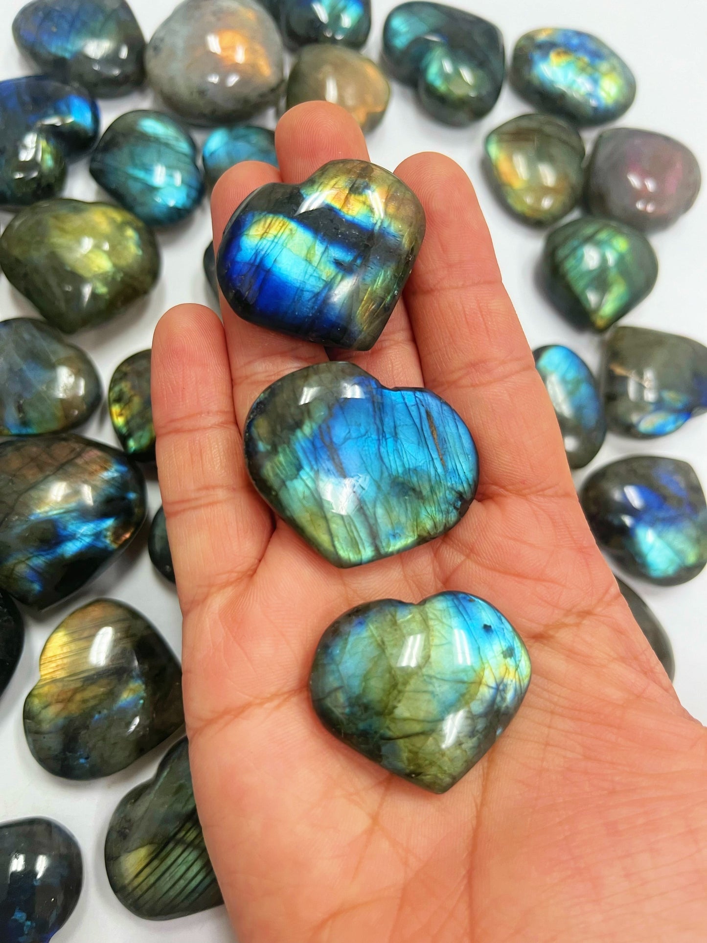 Labradorite Hearts 30mm