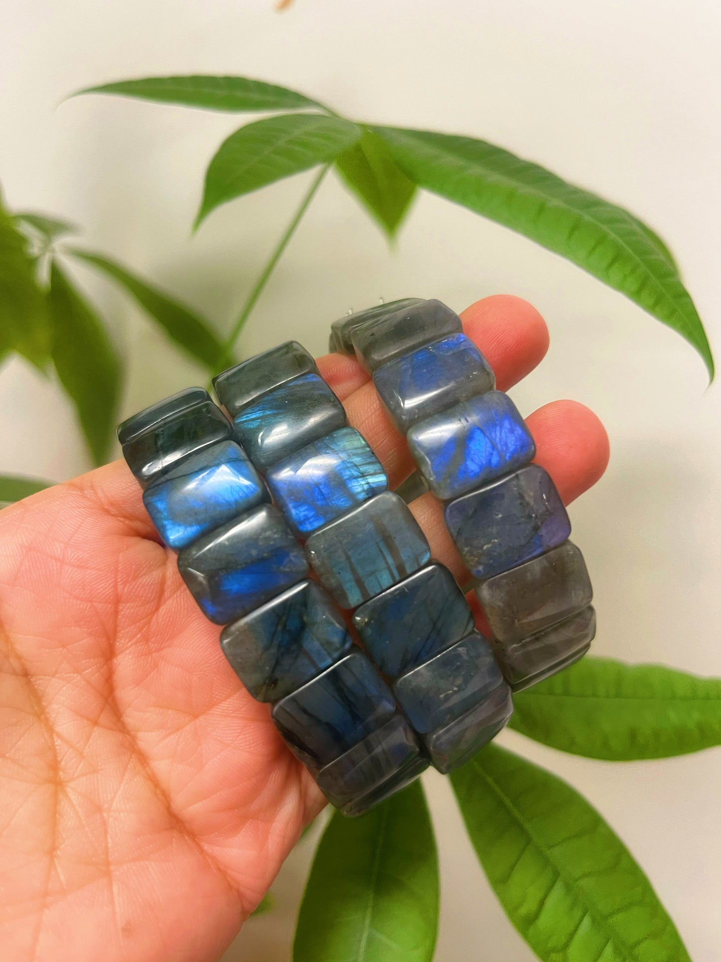 Broad Bead Bracelet Labradorite lapis strawberry Quartz morganite