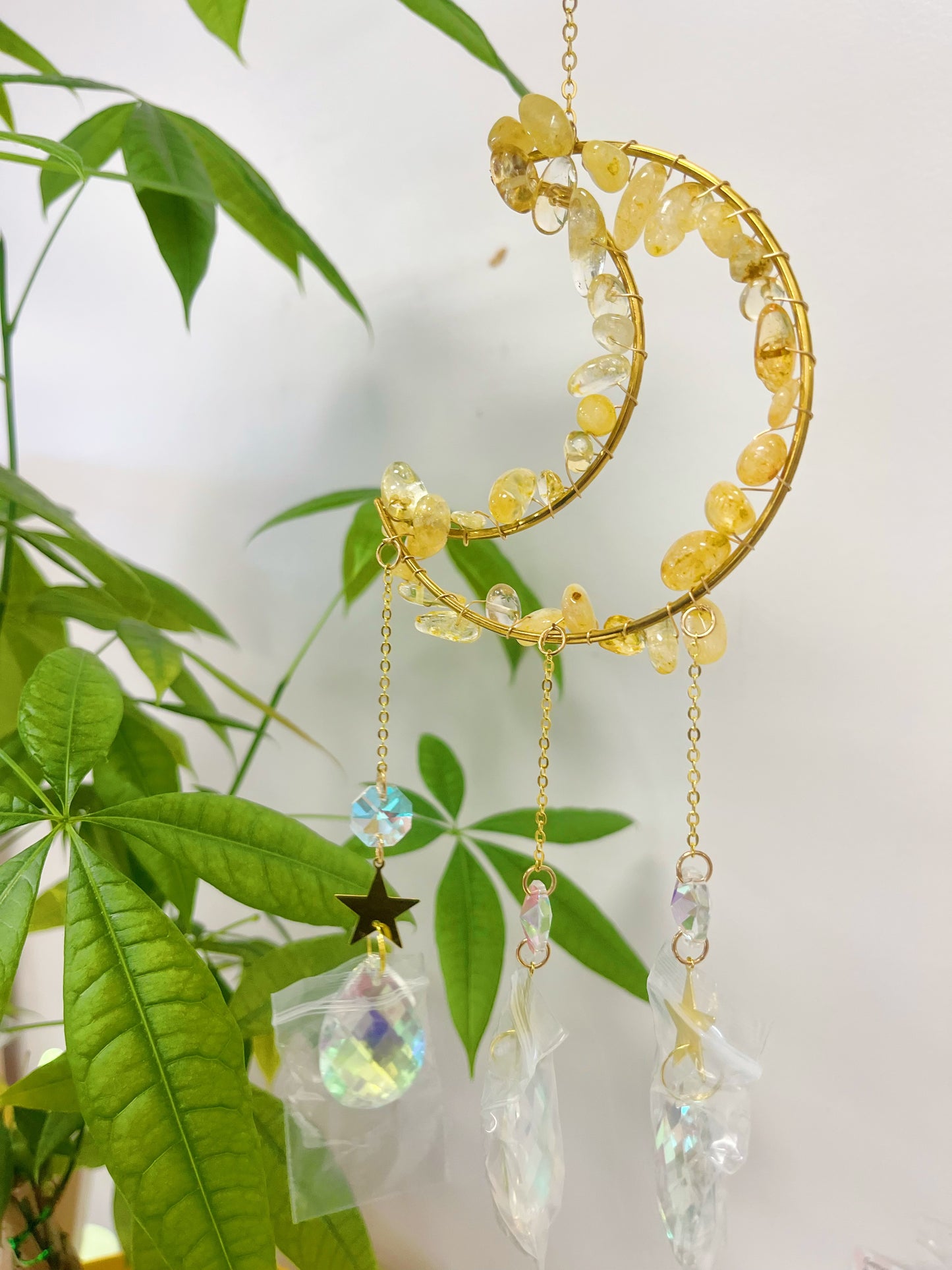 Moon Crystal Suncatcher Crystal Hanging Sun Catcher Window Hanging Home  Decor 