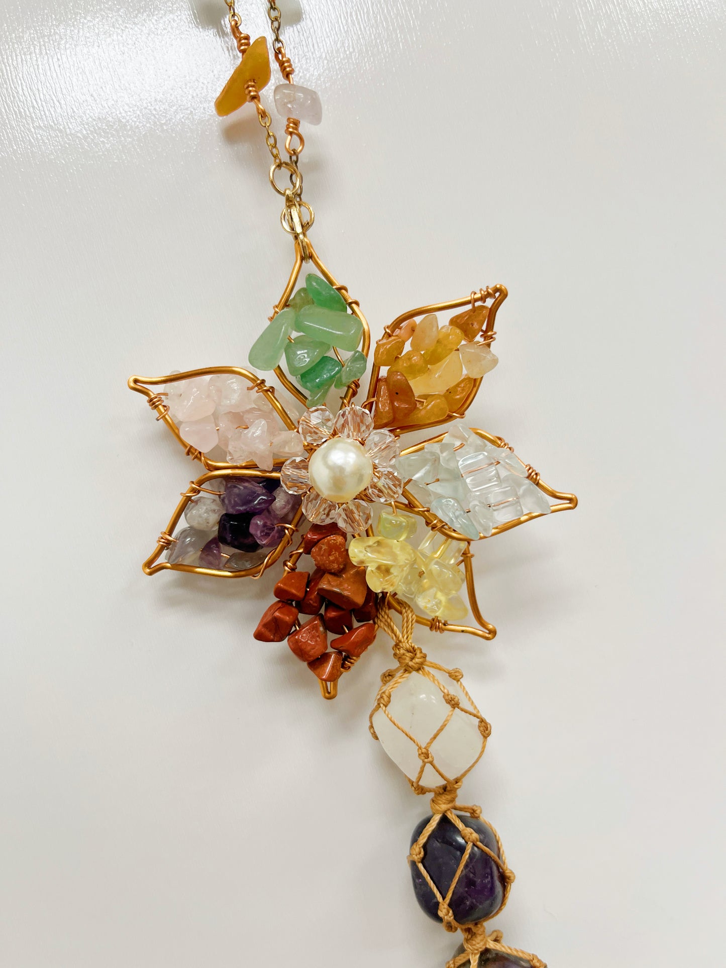 7 chakra Sun Catcher wire wrapped