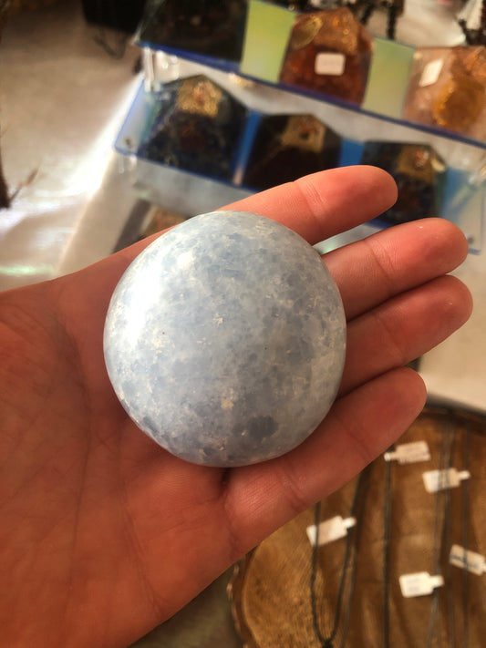 Blue Calcite Palmstones