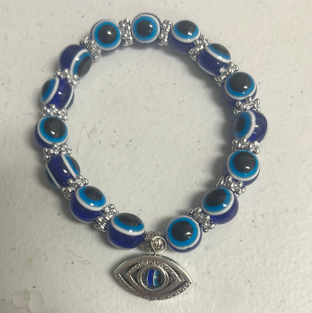 Plastic Bead Evil Eye Bracelets