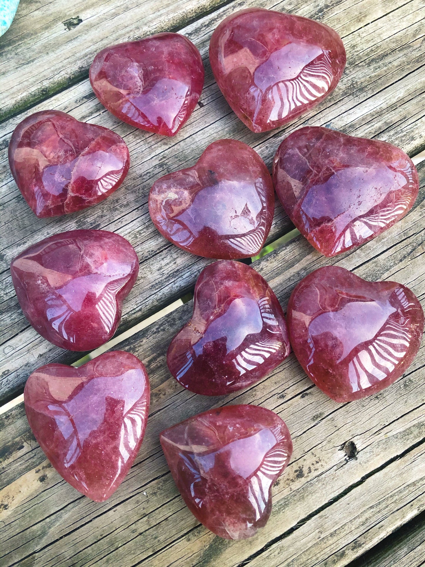 Strawberry Quartz Hearts