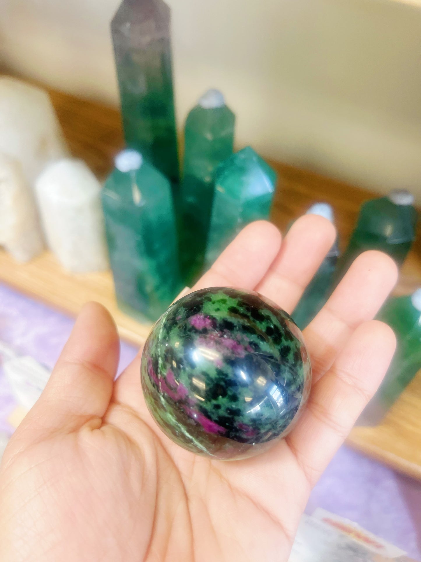 Ruby Zoisite Sphere