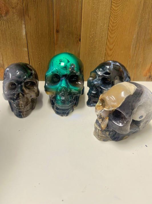 Volcano Agate Skulls