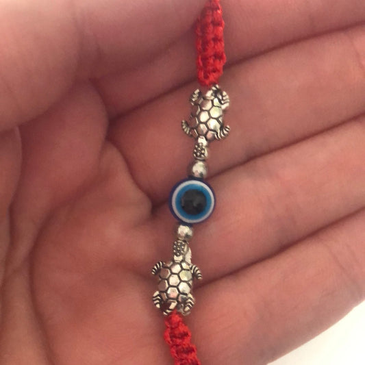 Red/Black Braided Adjustable Evil Eye Bracelets