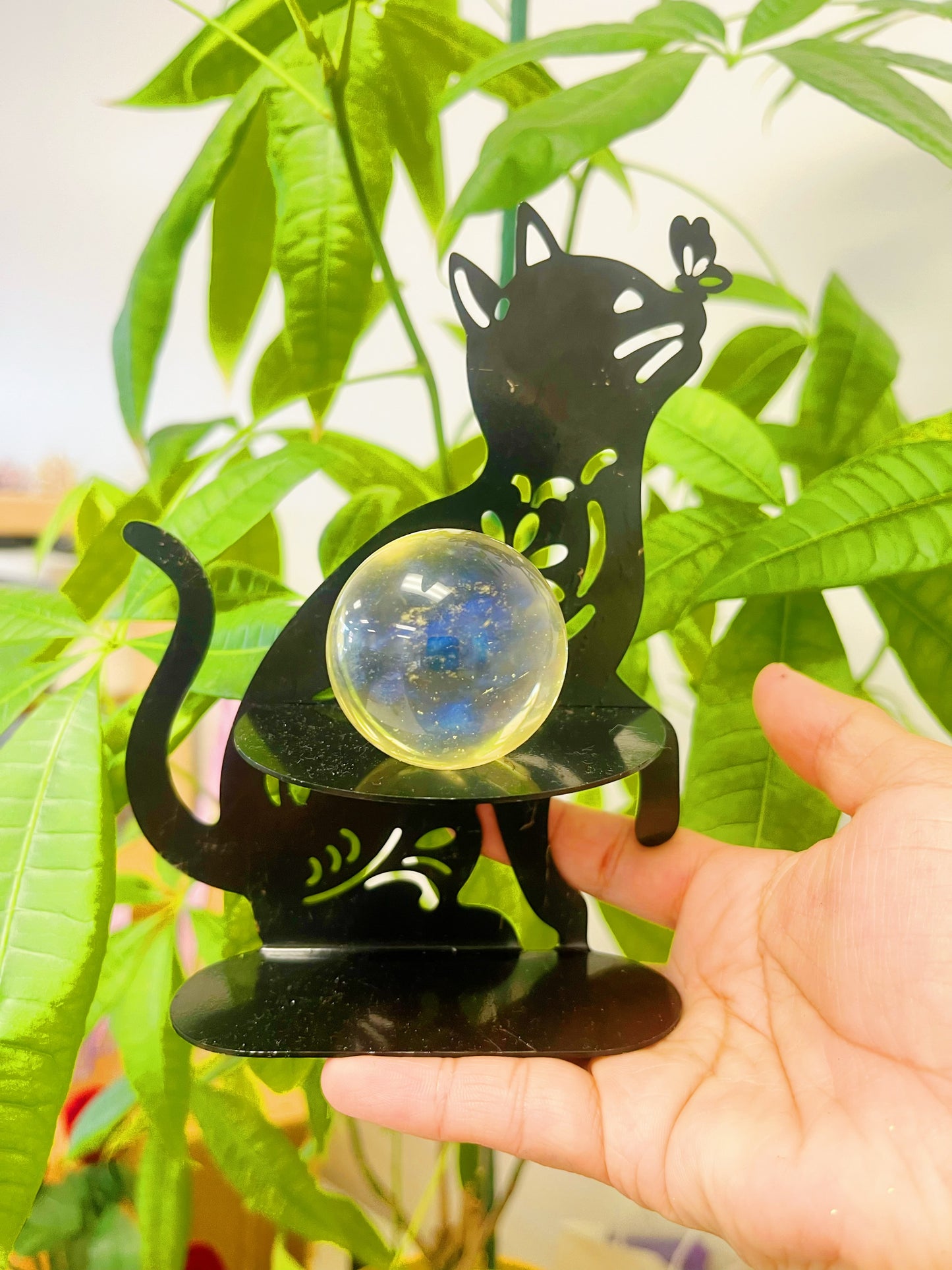 Black Cat Sphere Holder