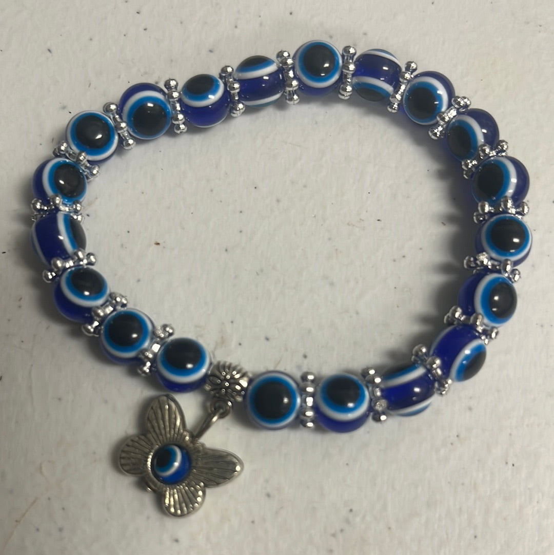 Plastic Bead Evil Eye Bracelets