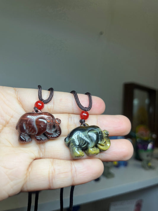 Elephant Tiger Eye Necklace