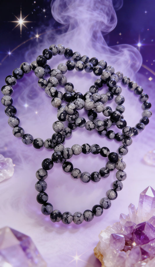 Snowflake Obsidian Bracelet