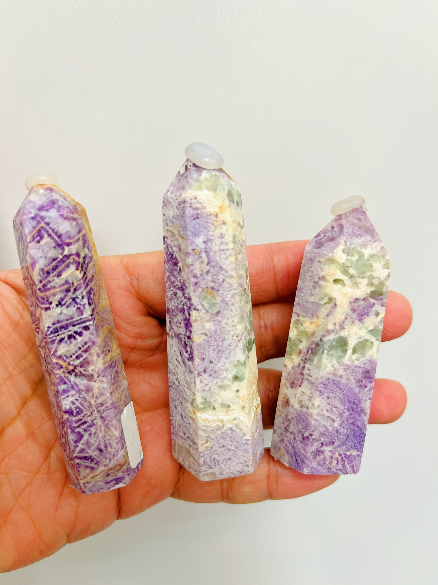 Lepidolite With Green Tourmaline
 Tower