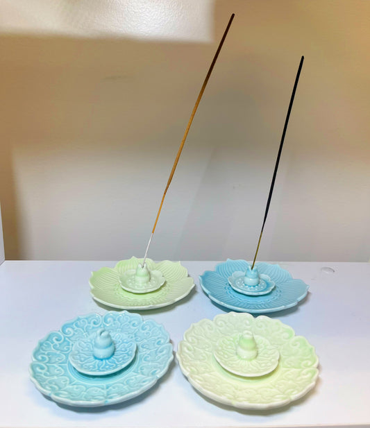 Ceramic Flower Incense Stick Holder