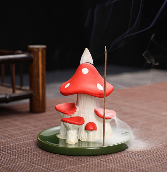 Ceramic Mushroom and Rabbit Backflow Burners